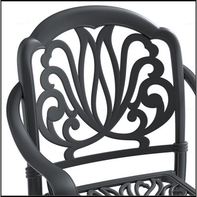 Elegant Cast Aluminum Patio Dining Chair Set Of 2 With Weather-Resistant Frame And Comfortable Cushions, Perfect For Outdoor Relaxation