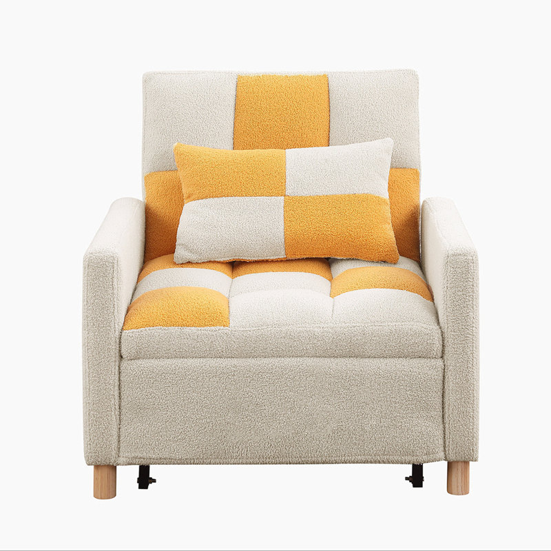 Somdath Sleeper Sofa Chair Bed Multi-Functional Sleeper Chair Upholstered Accent Chair, Yellow Duplicate