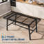 Table de salle à manger industrielle 55 po pour 2 à 6 personnes - Table de cuisine rectangulaire avec structure en métal robuste et plateau en bois de bouleau rustique - Mobilier de salle à manger peu encombrant-688834187