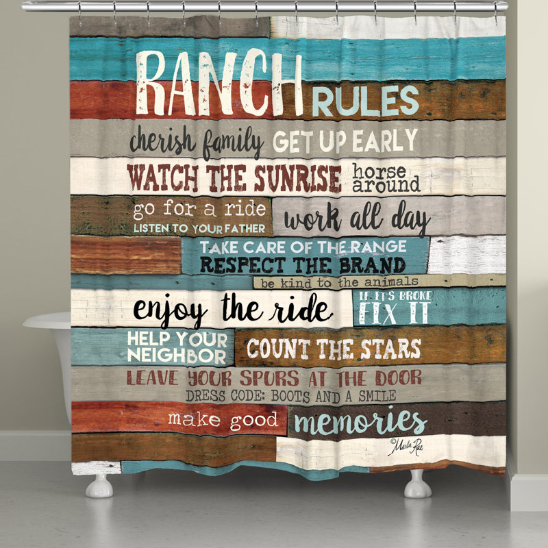 Rideau de douche simple ranch rules sud-ouest Vidrio