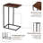 Farmhouse  C Shaped Couch End Table With Burl Finish Top-1872400109