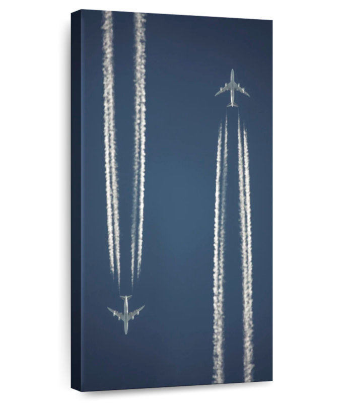 Traînées de vapeur d'avion, H 42 po x l 21 po