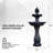 3.7 ft Tall Solar Powered Two-Tier Outdoor Garden Fountain with Auto Shut-Off Pump - Black-481190059