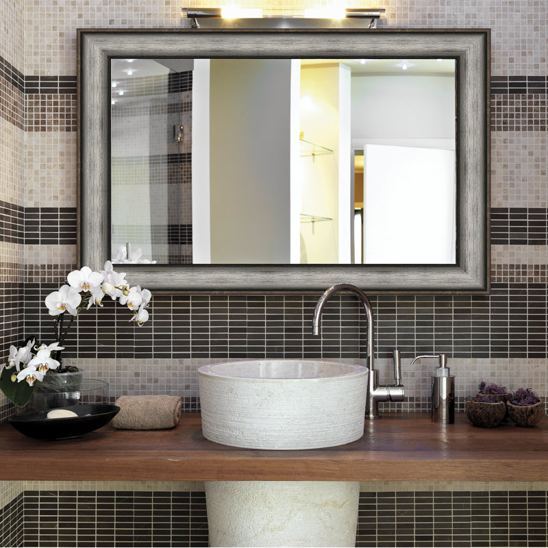 Wood Flat Mirror, 30" x 26"