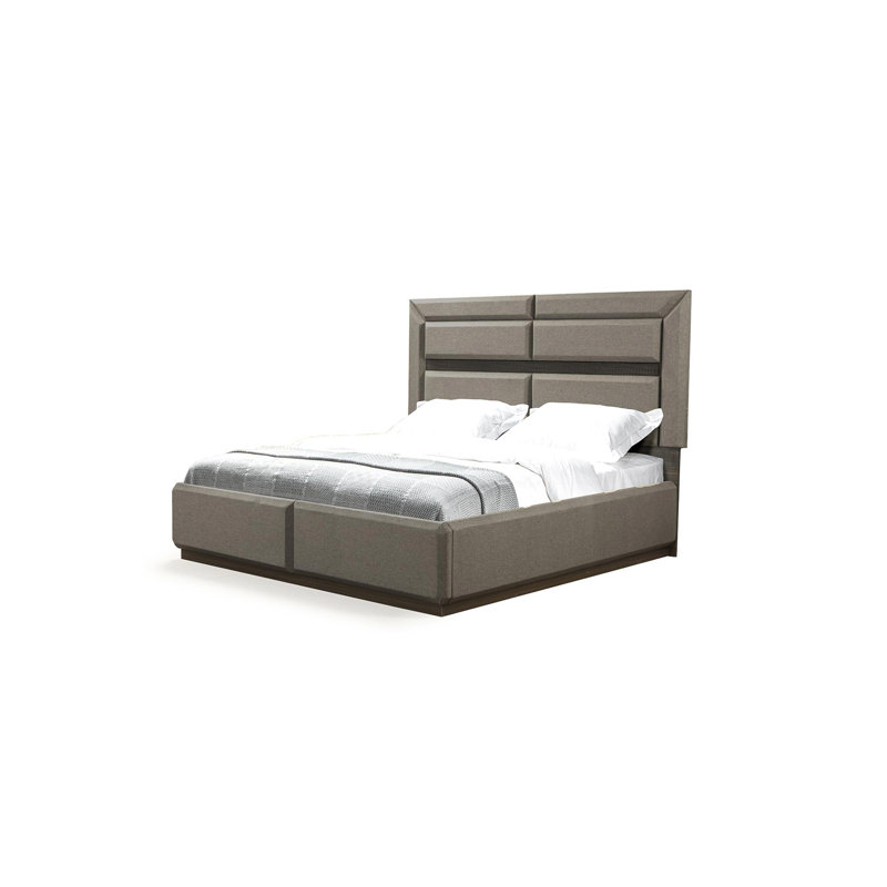 Lit plateforme moderne avec lumières à DEL intégrées, lattes robustes et conception pratique pour une expérience de sommeil confortable et reposante.
