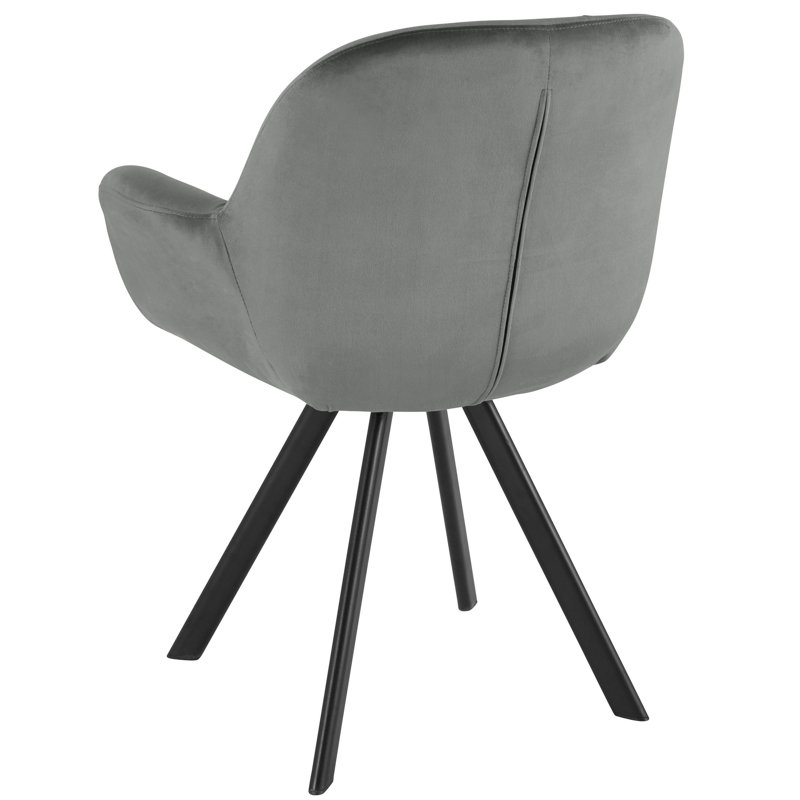 Aella Dinning Chair 2pack Grey Velvet, Grey
