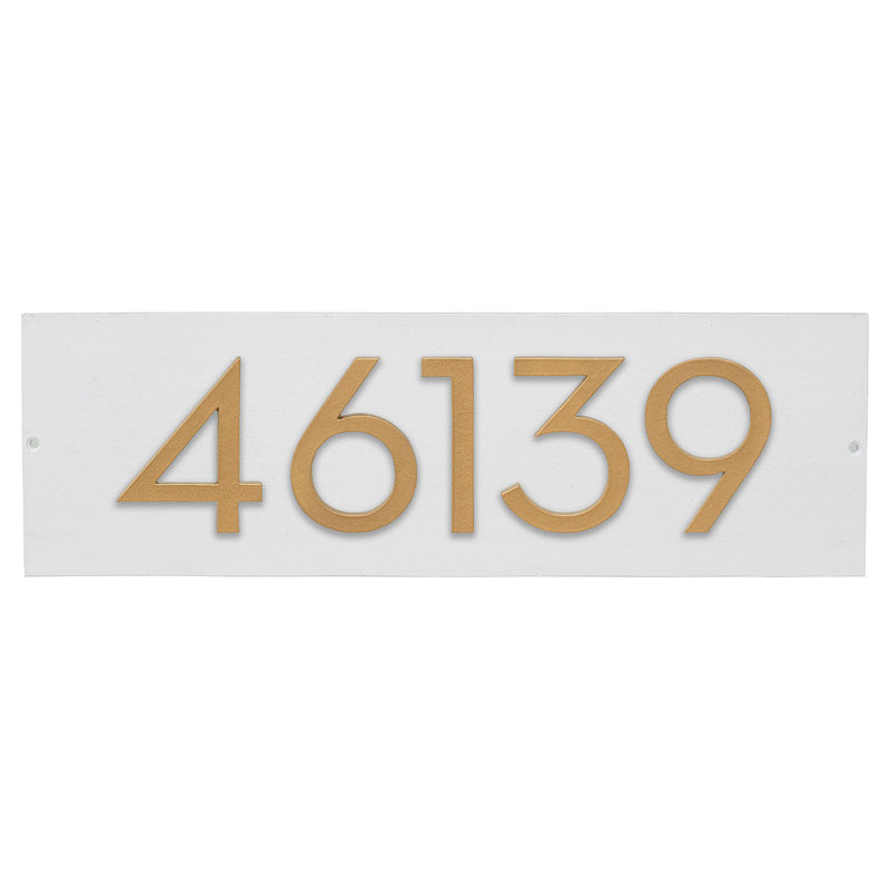 Rectangle Wall Plaque, White/Gold, Yes