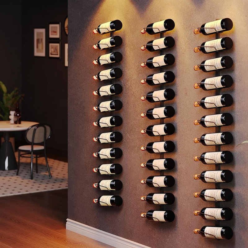 Étagère à vin murale, support de rangement et présentoir à bouteilles de vin modulaire à monter soi-même pour la cuisine, la salle à manger, le bar et la cave à vin