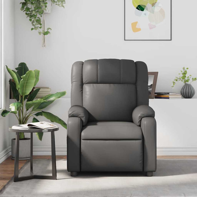 Fauteuil inclinable de massage vidaXL, réglable, en cuir, Similicuir gris