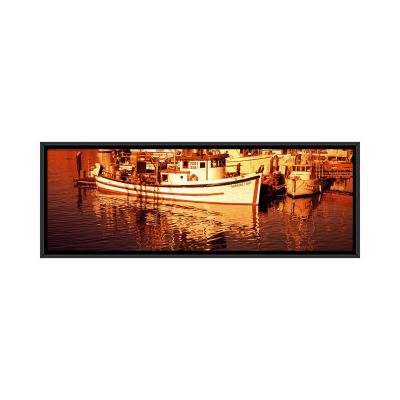 " Fishing Boats In The Bay, Morro Bay, San Luis Obispo County, California, USA " by Panoramic Images, 24" H x 72" W x 1.5" D