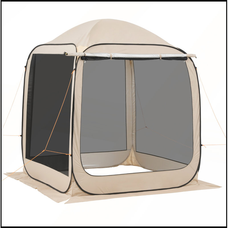 Tente spacieuse avec moustiquaire 6 x 6 pi avec auvent prolongé pour 4 à 6 personnes, H 29,53 po x l 29,53 po x P 5,51 po
