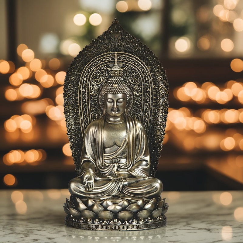 Figurine Bouddha 12 "avec halo