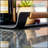 Durable Grey Powder-Coated Aluminum Outdoor Patio Tray with Teak Handle, Perfect for Serving and Entertaining