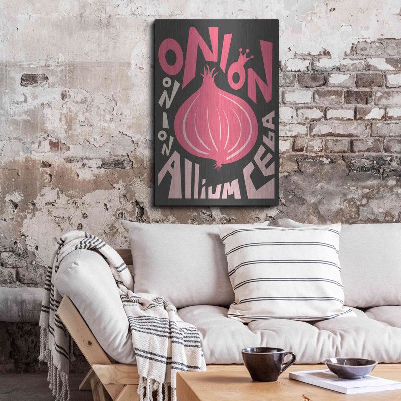 Kitchen Onion' by Ayse, Metal Wall Art, 36" H x 24" W