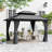 Double Roof Hardtop Metal Patio Gazebo with Curtains and Netting-110777381-110377480-110377479