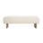 Rectangular Upholstered Tufted Linen Fabric Ottoman Bench, Solid Wood Legs, Beige