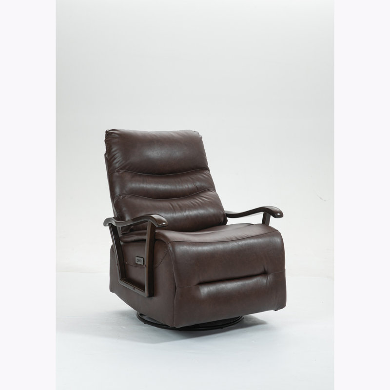 Fauteuil oscillant pivotant berçant inclinable électrique, Brun