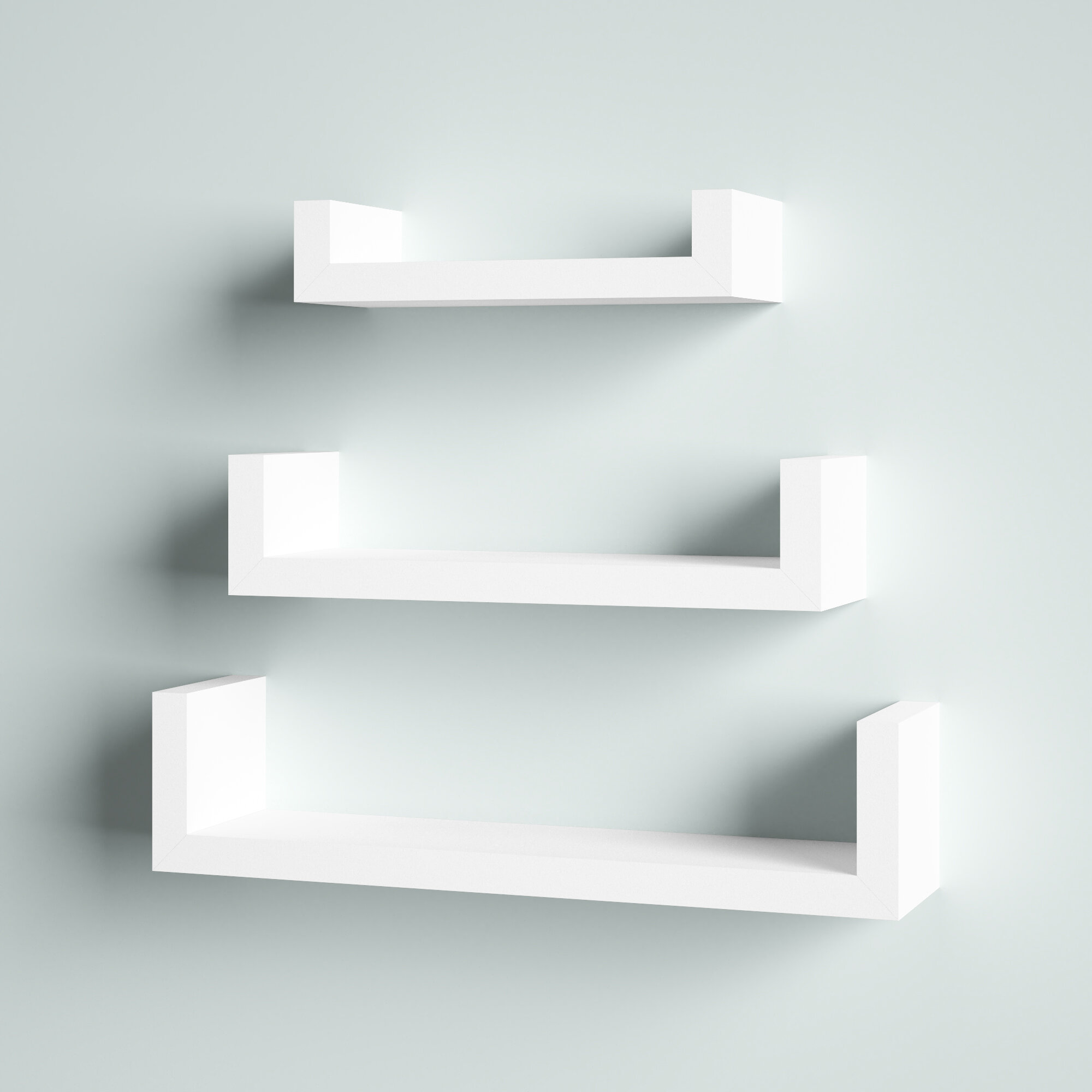 Floating Lines Single Shelves - White