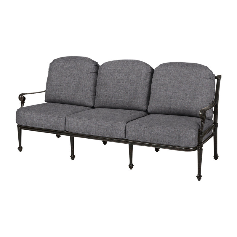 Grand Terrace Sofa with Sunbrella Cushions, Cast Slate Sunbrella® Plainweave, Desert Bronze