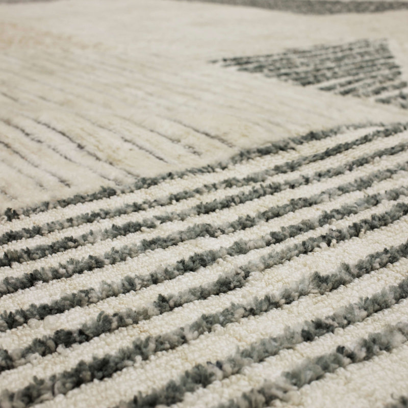 Tan Geometric Flat Woven Synthetic Rectangular Area Rug