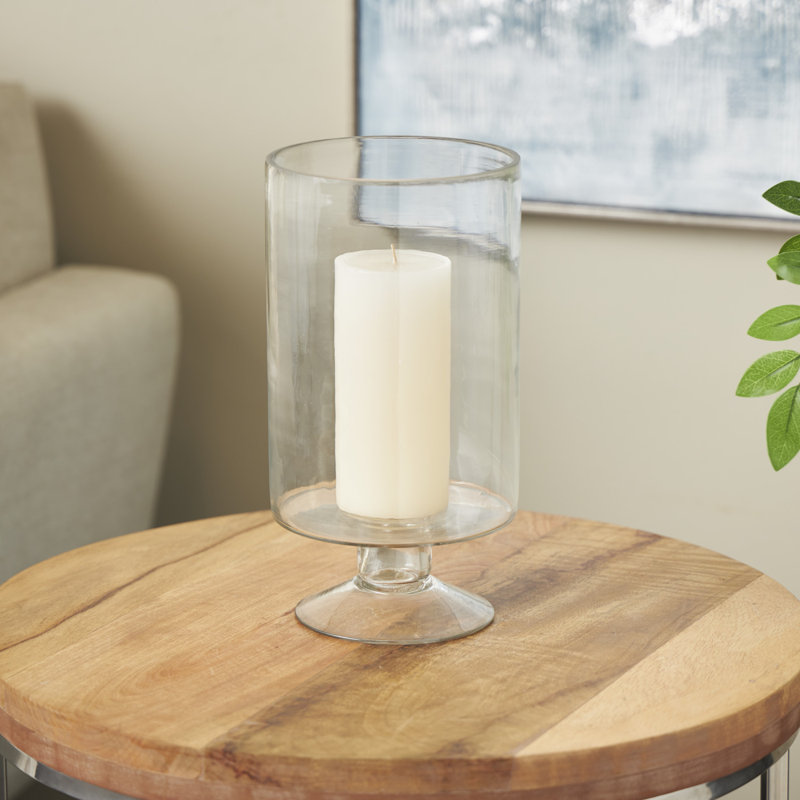 Perry Glass Tabletop Hurricane, 11.3" H x 6" W x 6" D