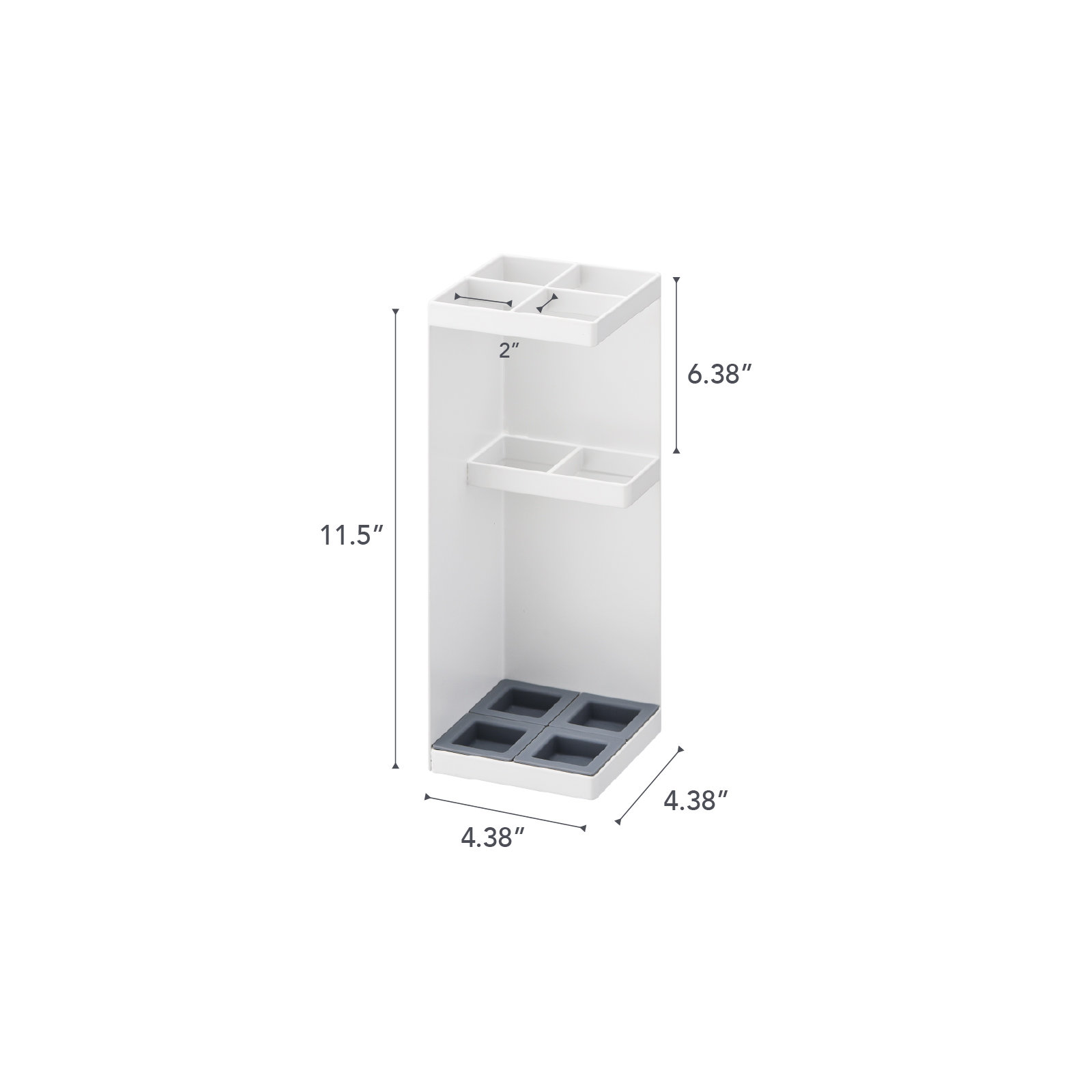Yamazaki Home Umbrella Stand - Storage For Umbrellas And Walking Canes, Steel, White