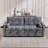 86.61" Pull-Out Sleeper Sofa with Fold-Down Backrest, Convertible Fabric Sofa Bed with Tufted Cushions,  Easy Assembly-119966323