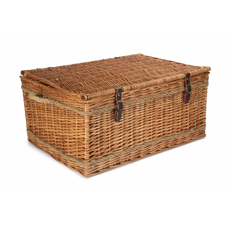 Wicker 28" Rope Handled Storage Trunk, Double Steamed