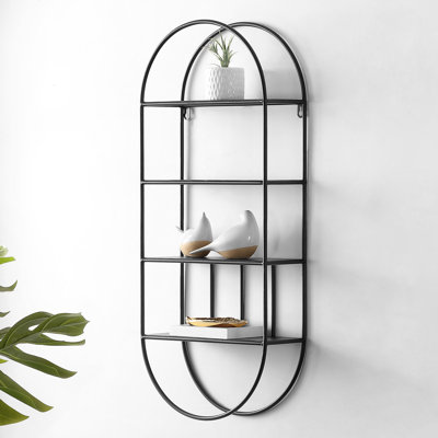 4 Piece Oval Metal Accent Shelf