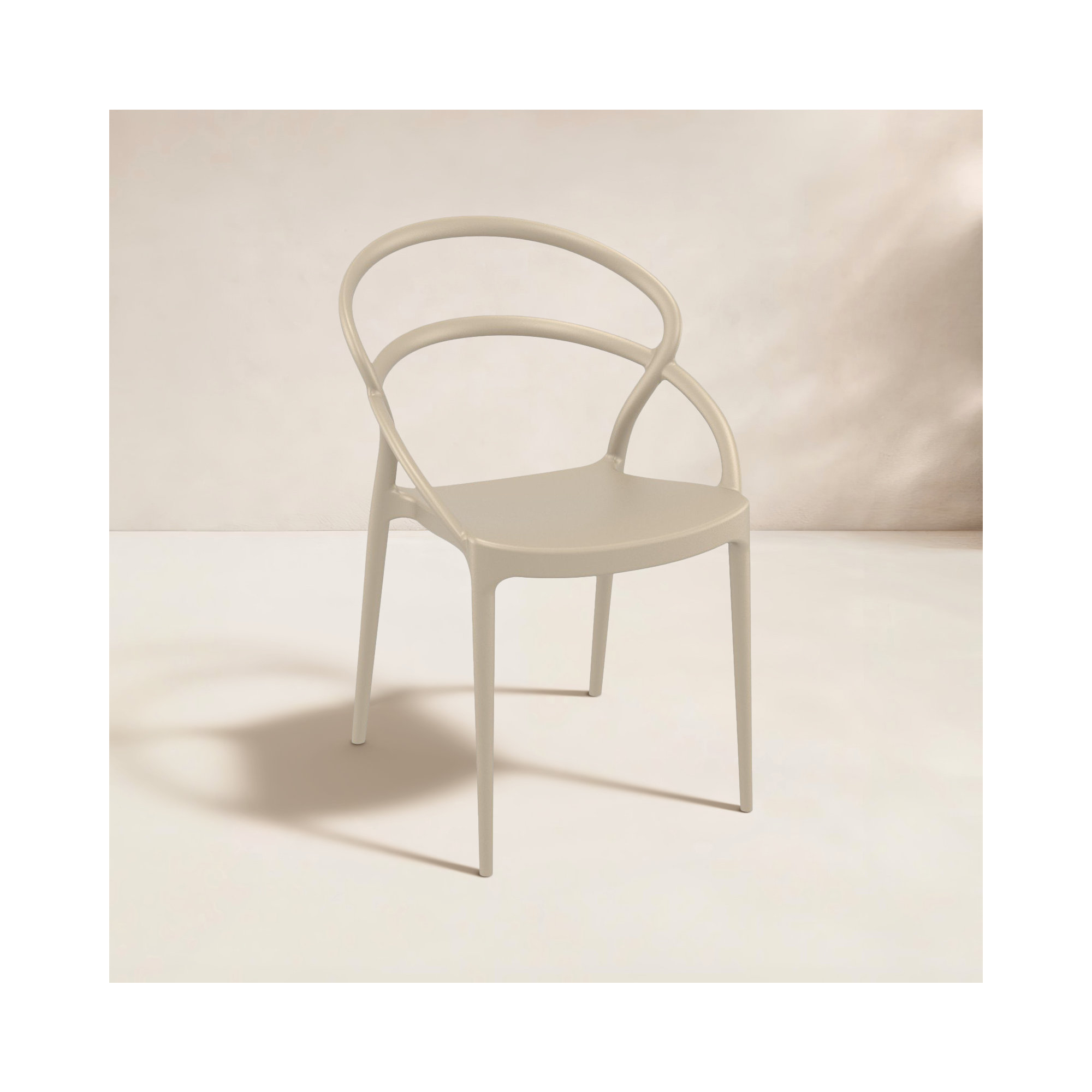 Grover Stacking Patio Dining Armchair, Taupe