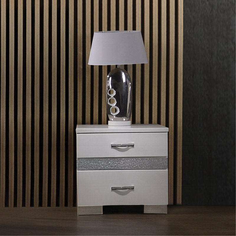 Nightstand With 3X Drawers Modern Bedroom Furniture 1Pc, White Duplicate