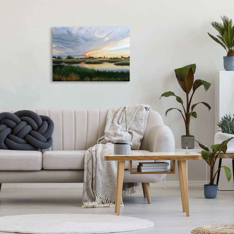 Toile Sunrise Over Pond, design par Julie Peterson, H 16 po x l 24 po
