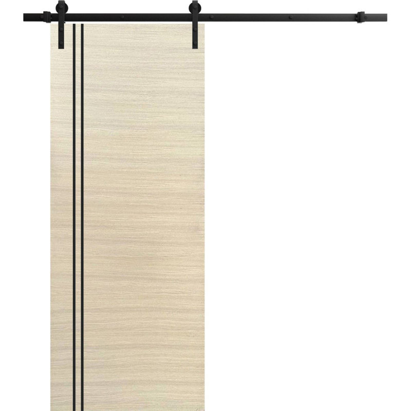 Porte de grange en bois massif massif, 30 po x 84 po