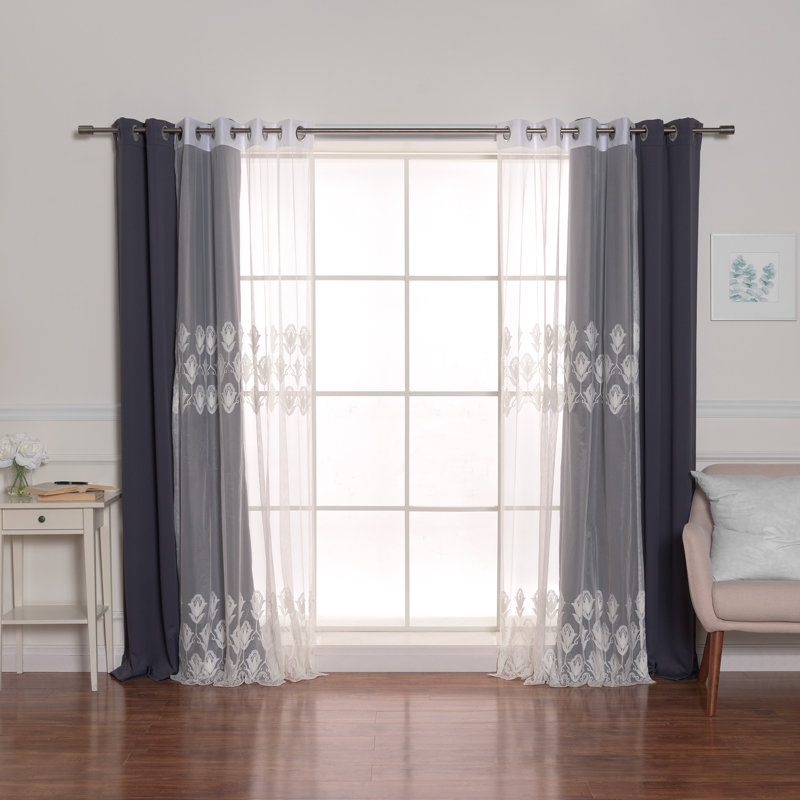 Paire de rideaux occultant et isolants Brunonas Mix & Match, L 52 po x L 84 po, Gris foncé