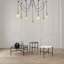 Lustre élégant en fer, 47,2 po de diamètre x 43,7 po de hauteur | Hauteur réglable avec 7 douilles E27 (40 W maximum) | Finition noire et nickel, parfaite pour le salon et la salle à manger, comprend les instructions d'installation et l'appareil de raccordement-406913392