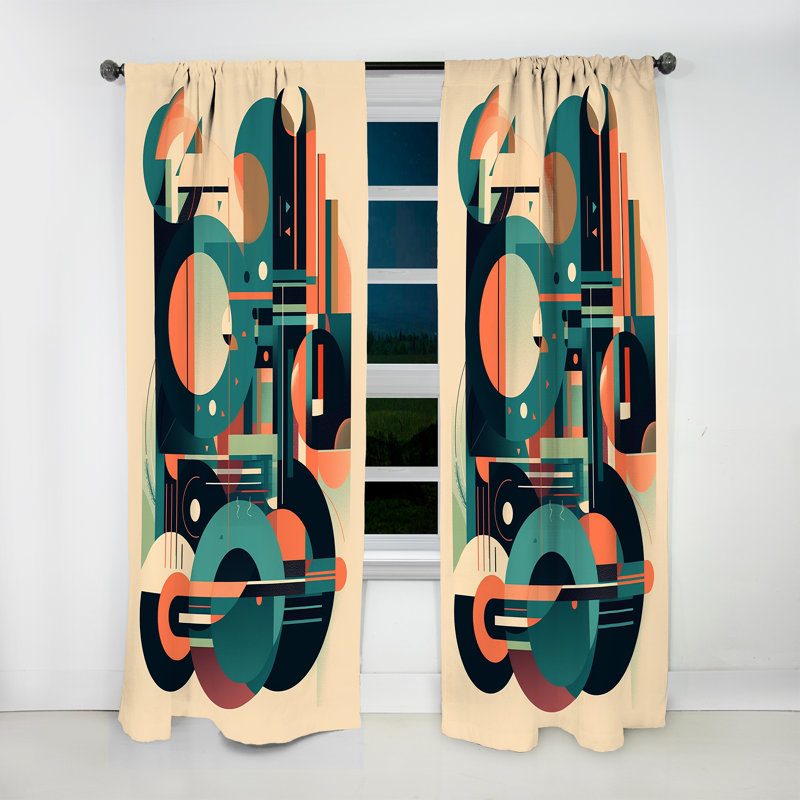 Izzo - Green Peach Elegance II - Rideau moderne - Velours obscurcissant - 1 panneau, L 52 po x L 120 po
