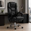 Fauteuil de bureau ergonomique avec massage par vibrations et repose-pieds inclinable pour un confort et un soutien optimaux tout au long de la journée