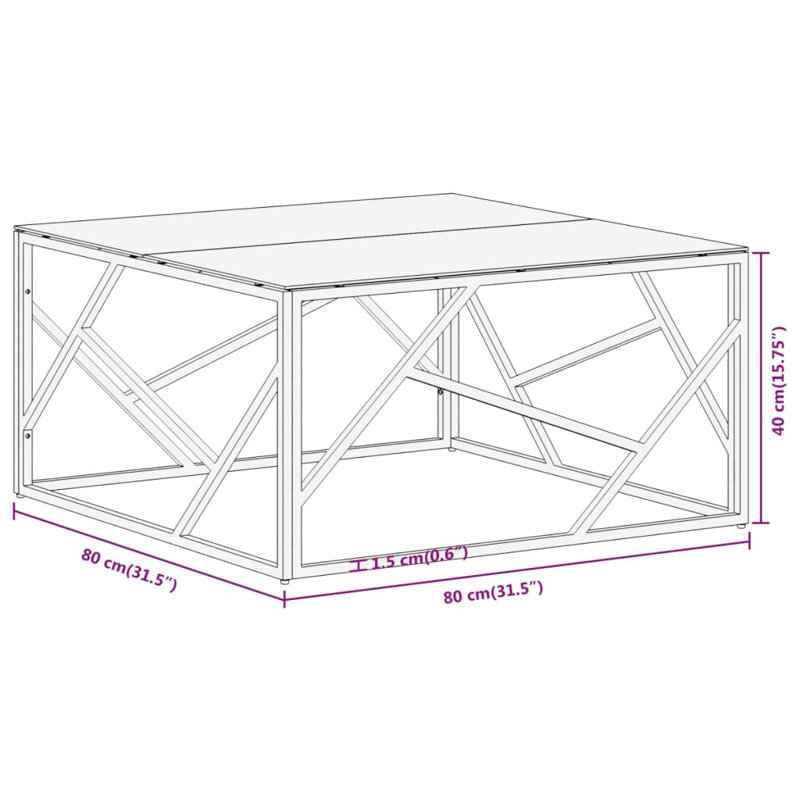 Whitchurch Four Leg Coffee Table, Gold, Clear