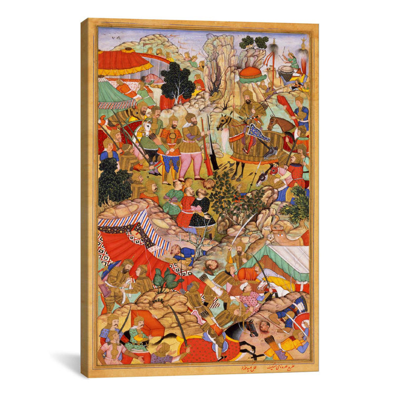 «Hindu», art sur toile par Tayang khan présenté avec chef mongol, chef Ong khan, reproduction d'art encadrée, Toile tendue