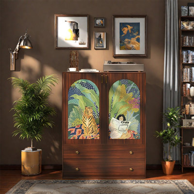 Armoire décorative en pin avec tiroirs