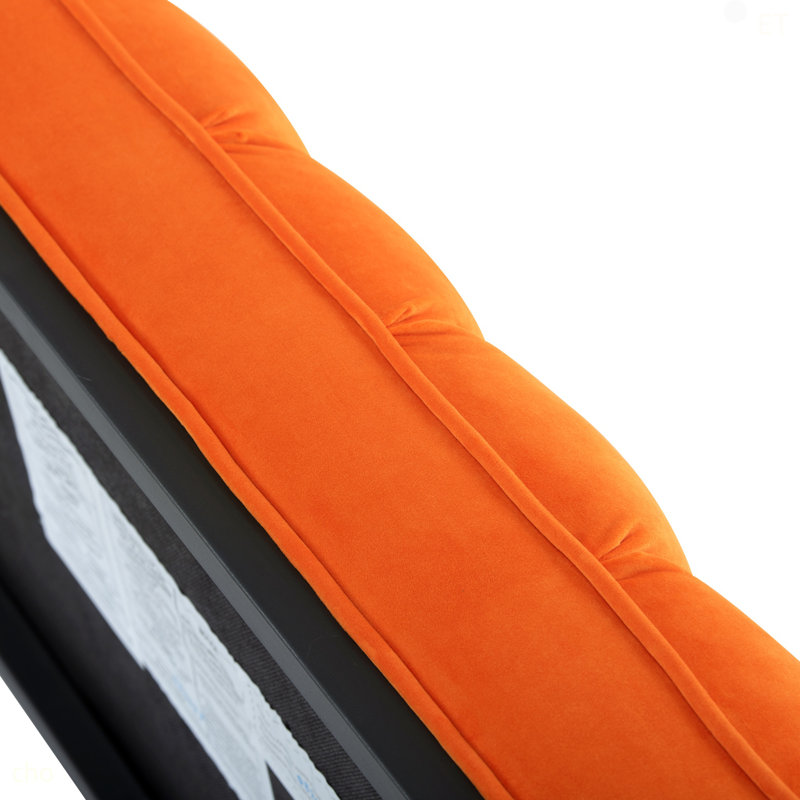Banc rembourré à base en métal pour chambre à coucher pour entrée, Orange