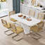 Ensemble de table de salle à manger extensible Modern Farmhouse pour 4 à 6 personnes-4536554-4537104-4537105