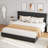 Upholstered Bed Frame, Modern Platform Bedframe with Adjustable Velvet Headboard, No Box Spring Needed-466855371-466855364