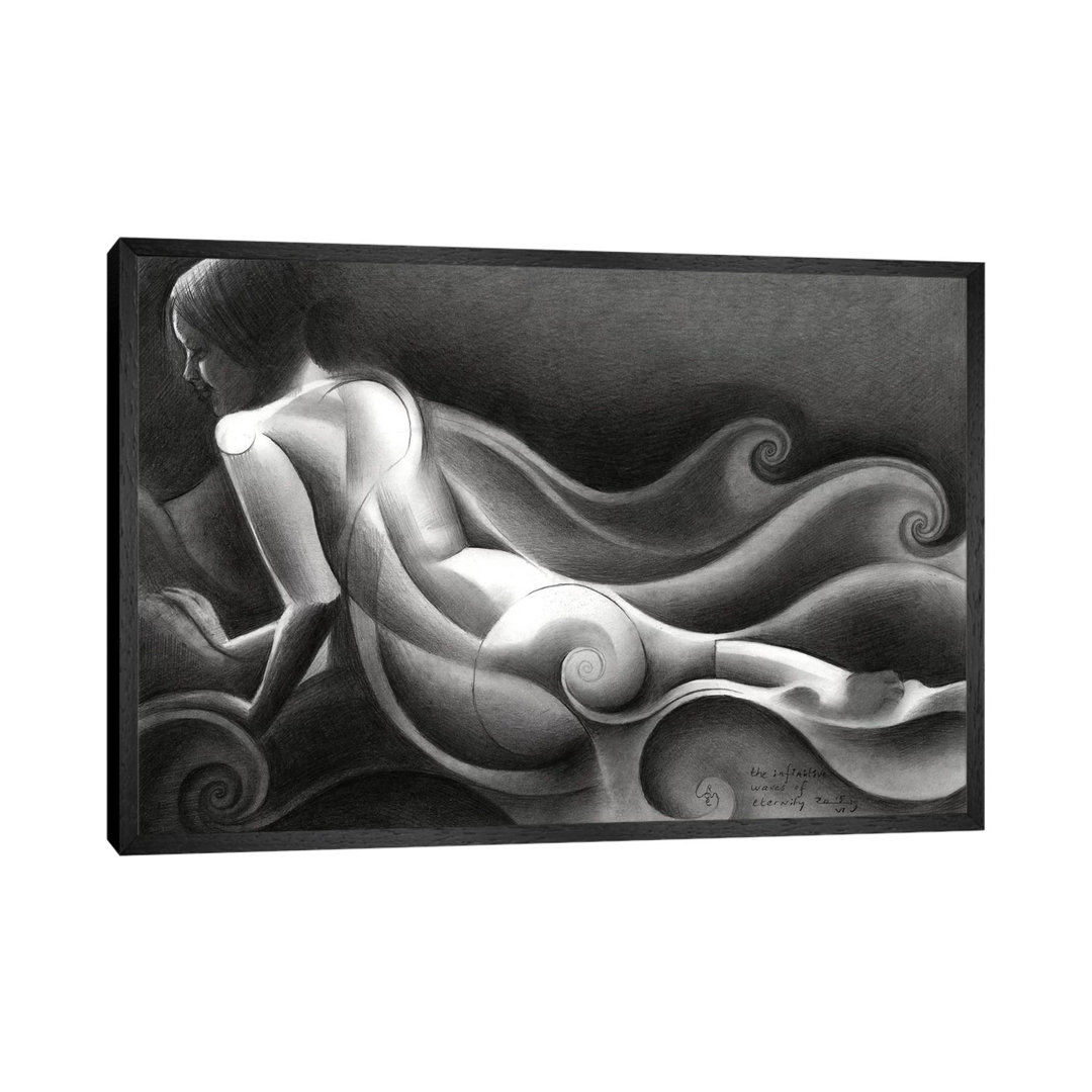 The Infinitave Waves Of Eternity von Corné Akkers - Floater Frame Gallery- Giclée auf Leinwand