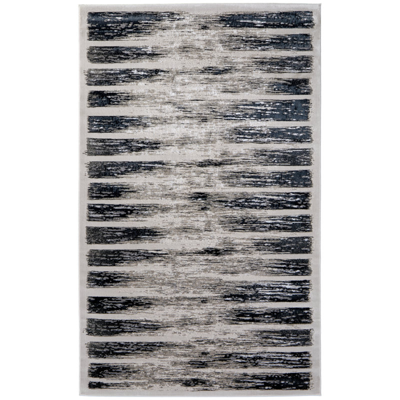 Jewel Modern Abstract Gray Area Rug, Rectangle 5' x 8'