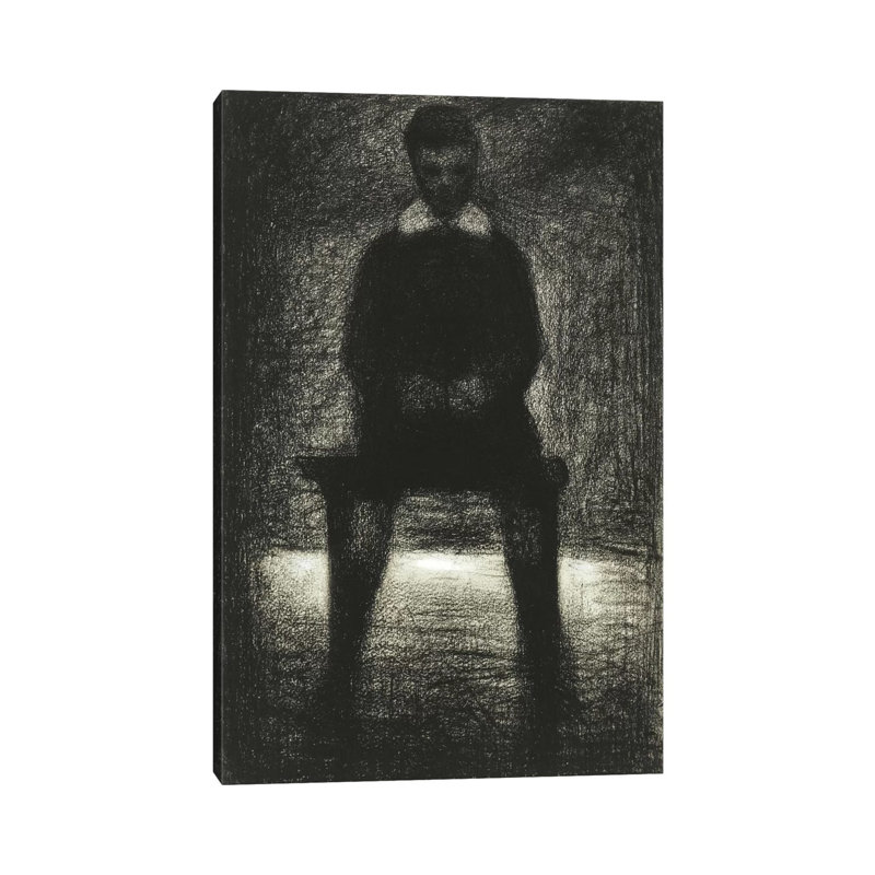 Maurice Appert (Garconnet Assis) 1884 by Georges Seurat - Wrapped Canvas Painting, 30.48cm H x 20.32cm W x 1.905cm D
