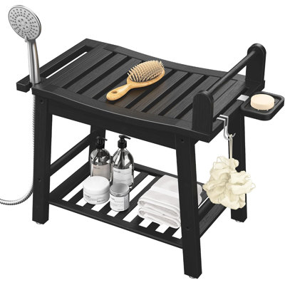 Bamboo Shower Benches for Inside Shower, Waterproof Shower Chair