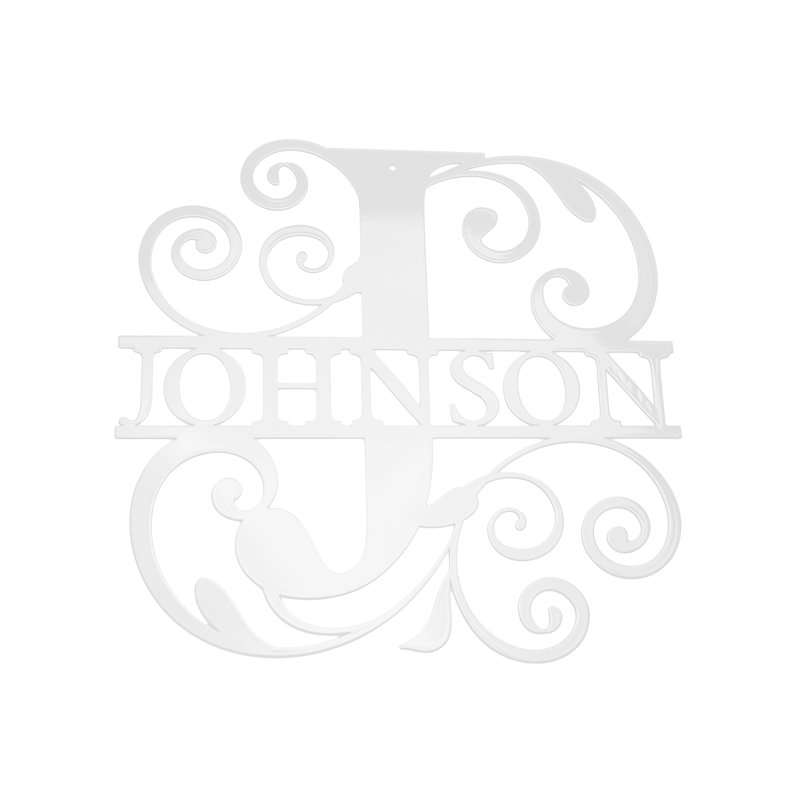Décoration murale argène, H 8 po x l 8 po x P 0,06 po, Blanc, Lettre J