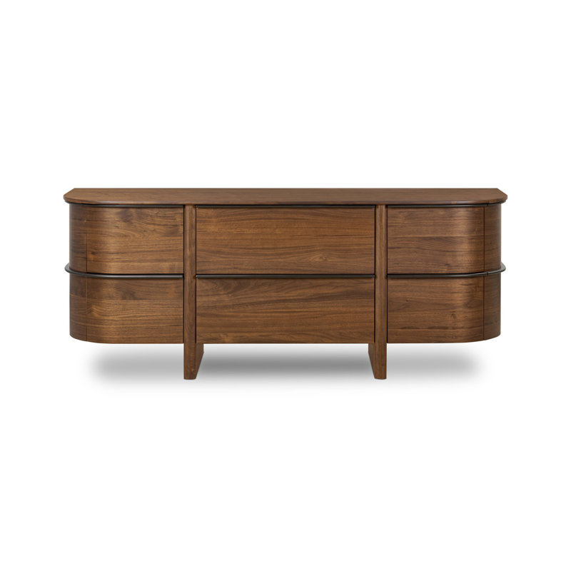 Theo 6 Drawer Dresser-Dark Brown Walnut Veneer
