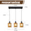 Pendant Light 3 -light  E14 Glass Black gold Allias